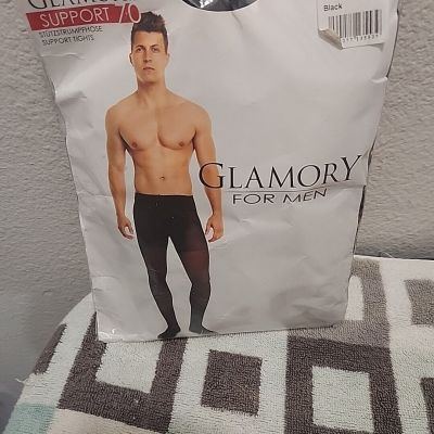 Glamory For Men 70 Denier Support Tights Black Size 4XL